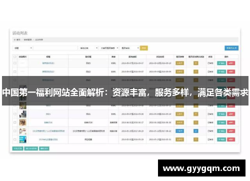 中国第一福利网站全面解析：资源丰富，服务多样，满足各类需求